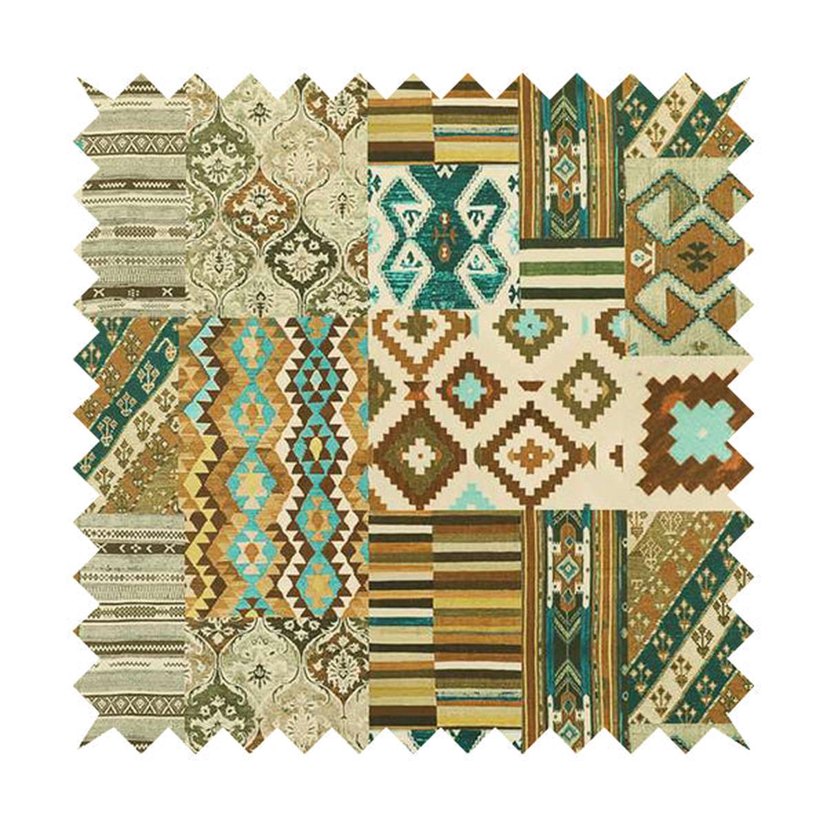 Freedom Printed Velvet Fabric Tribal Brown Aztec Theme Patchwork Upholstery Fabric CTR-461