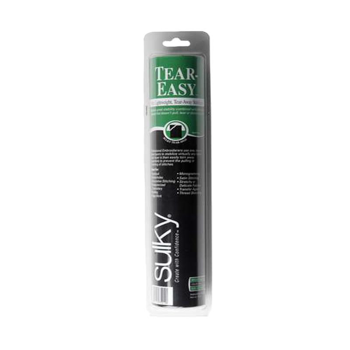 Sulky Tear-Easy 128243x11yd Roll Black Soft Lightweight Tear Away Embroidery Stabilizer 752-12