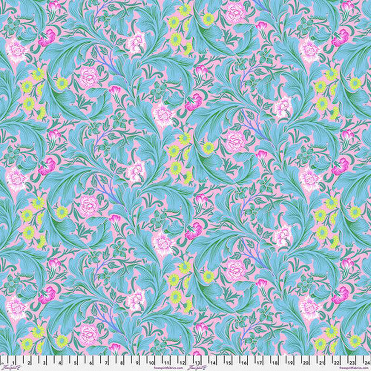Fabric FreeSpirit Aqua Leicester Kaffe x Morris 038 Co by the Quarter Yard PWKW011AQUA