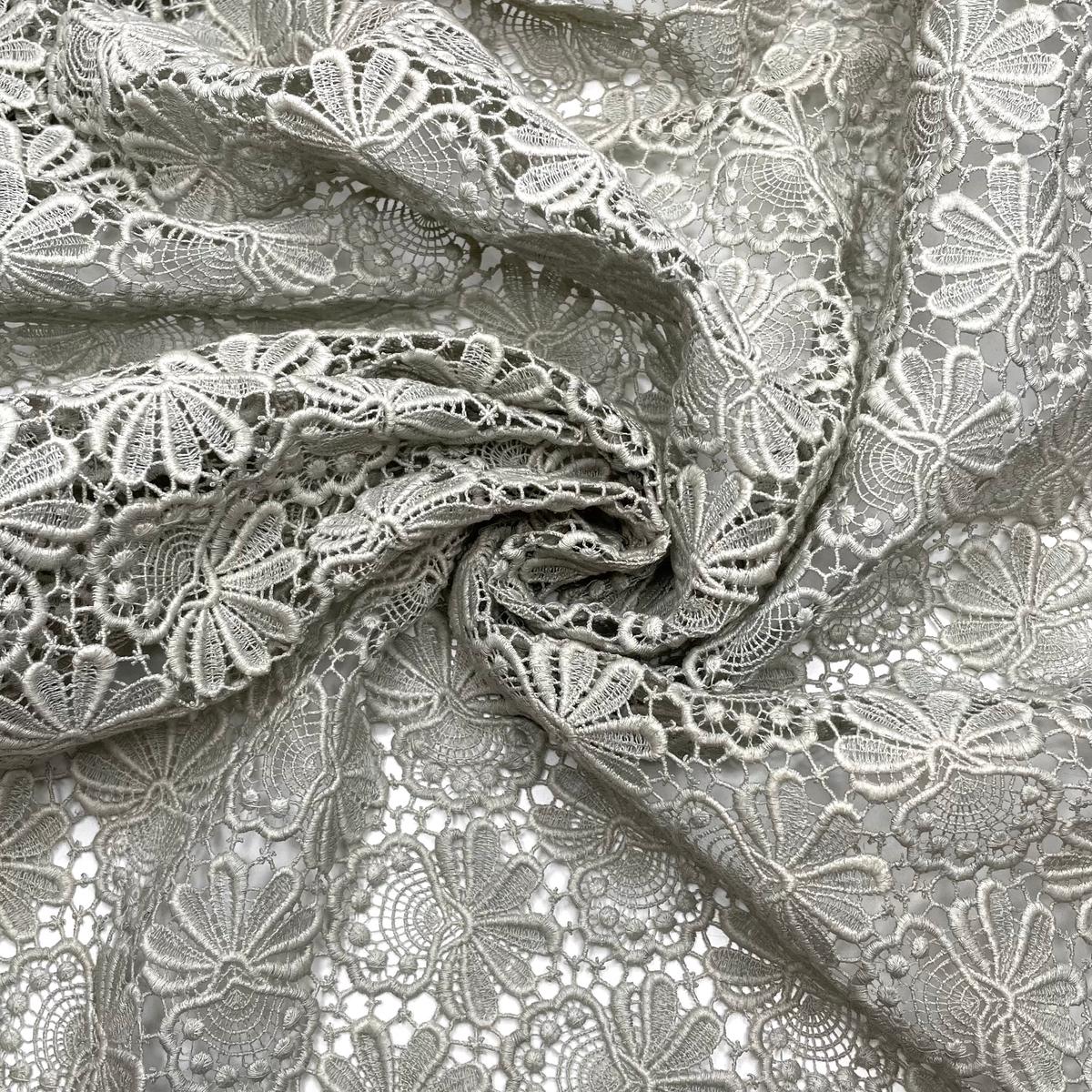 Wedding Party - Corded Lace Lace Cotton/Poly Knit - Grey - 3.6M Bundle
