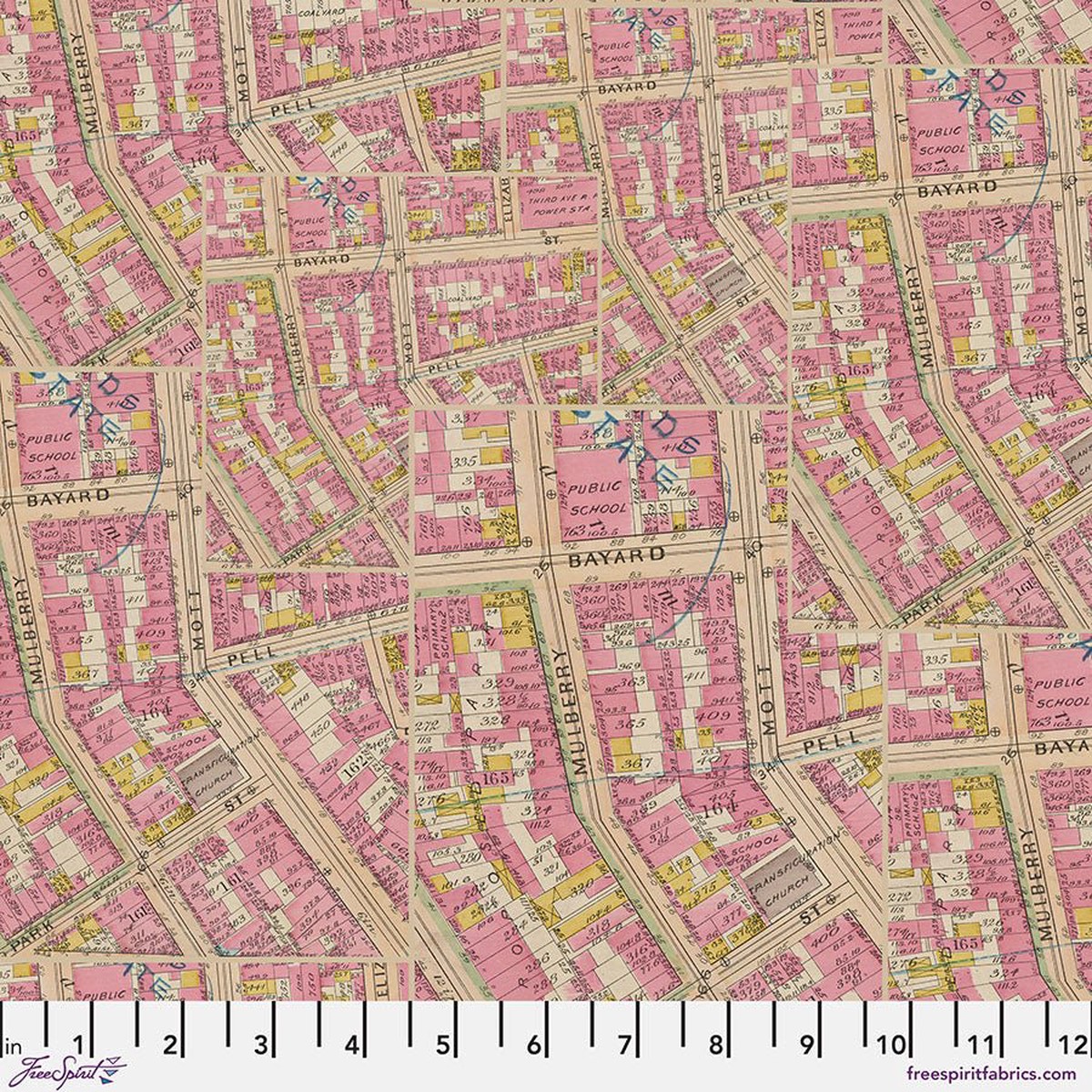 Pink Map Tim Holtz Eclectic Elements - Palette - (14 yard)