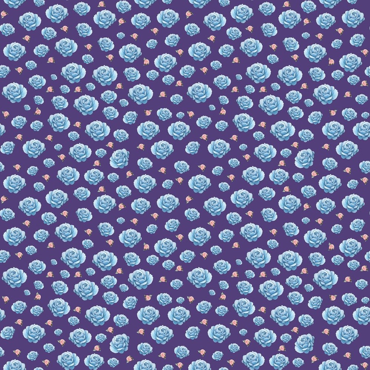 Highland Cows Flowers Pattern 2 Fabric