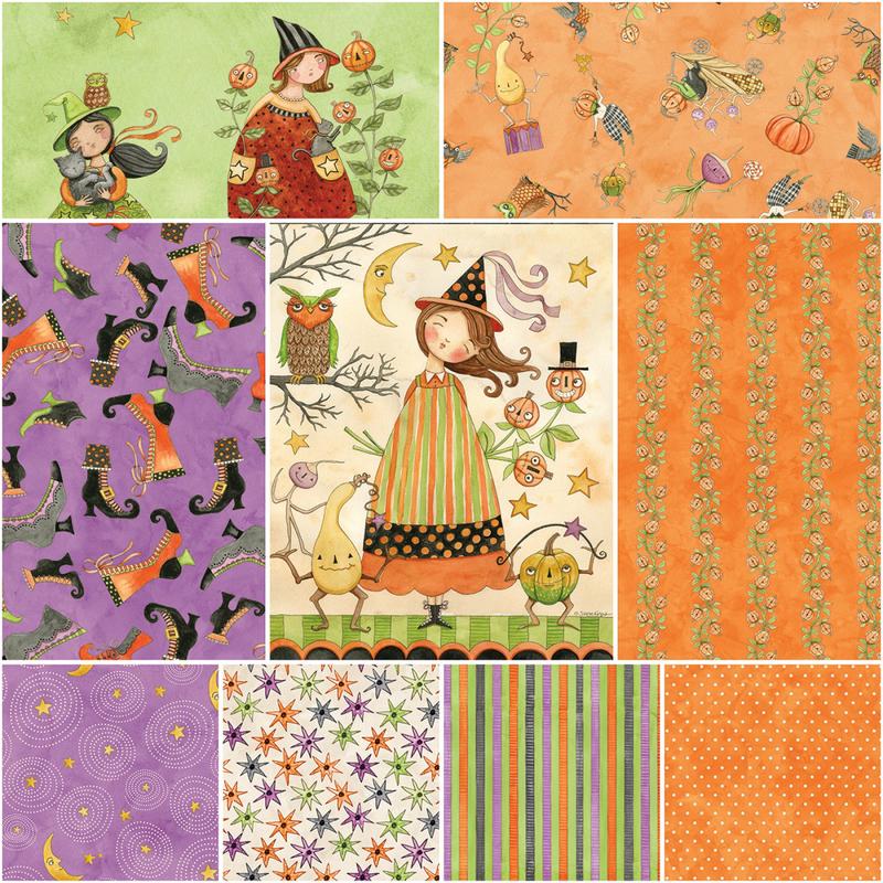 Ghoul Friends by Teresa Kogut 1 Yard Bundle & Panel Green 1YD-16050G-9 Bundle