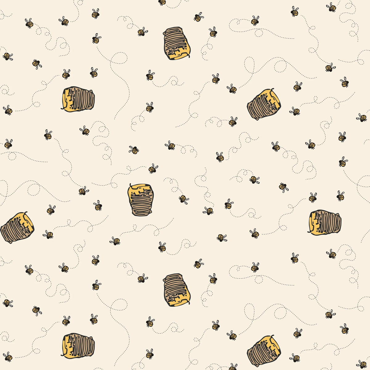 Riley Blake Designs - Winnie the Pooh Bees Cream SOLD BY THE HALF YARD