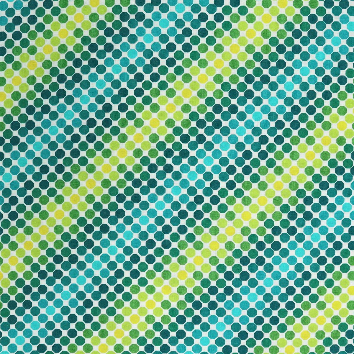 Happy Notes Fabric Collection - Blender Octagon Stripe GreenMulti