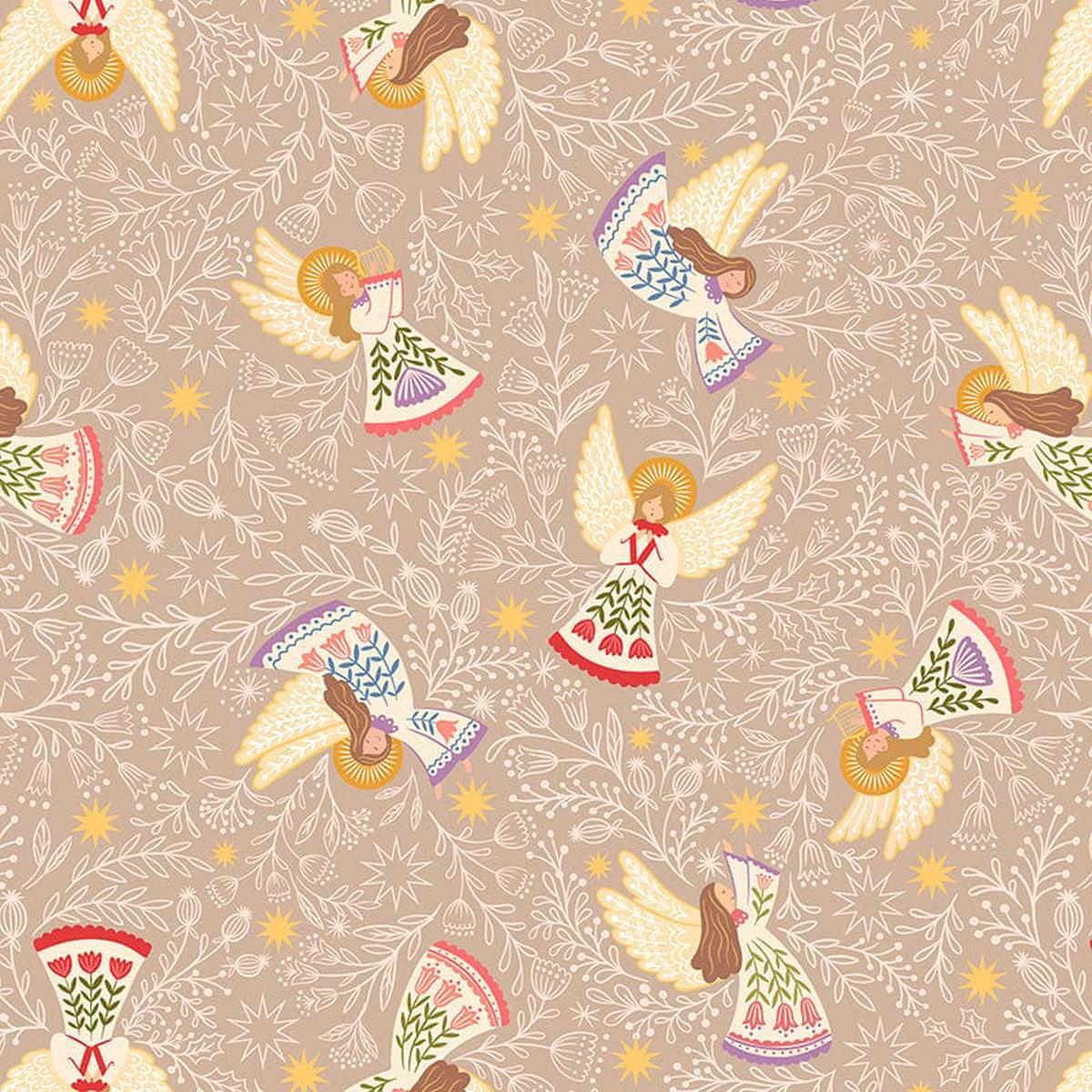 Lewis and Irene Peace and Joy - Host Of Angels Metallic Taupe C112-1