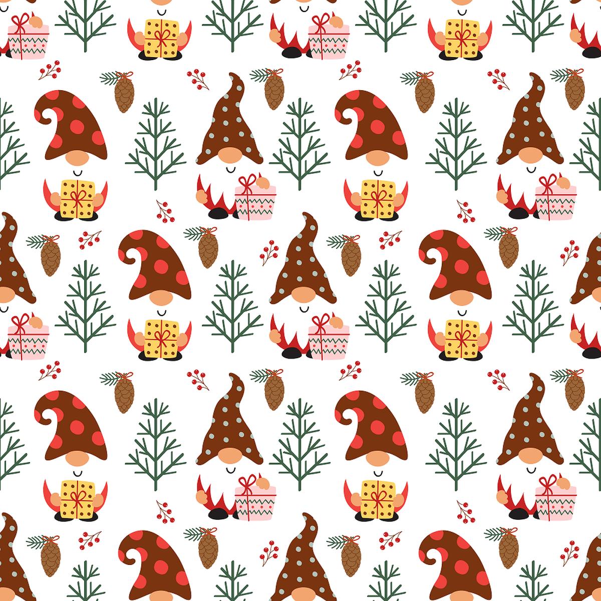 The Gift Of Giving Gnome Fabric - White