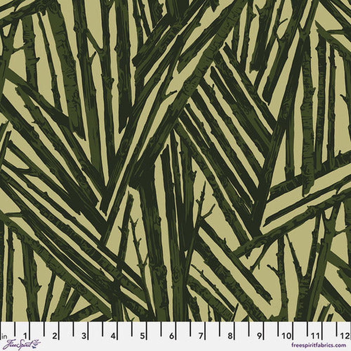 Fabric Branch, Green from TREES Collection for Free Spirit, PWMN017.GREEN