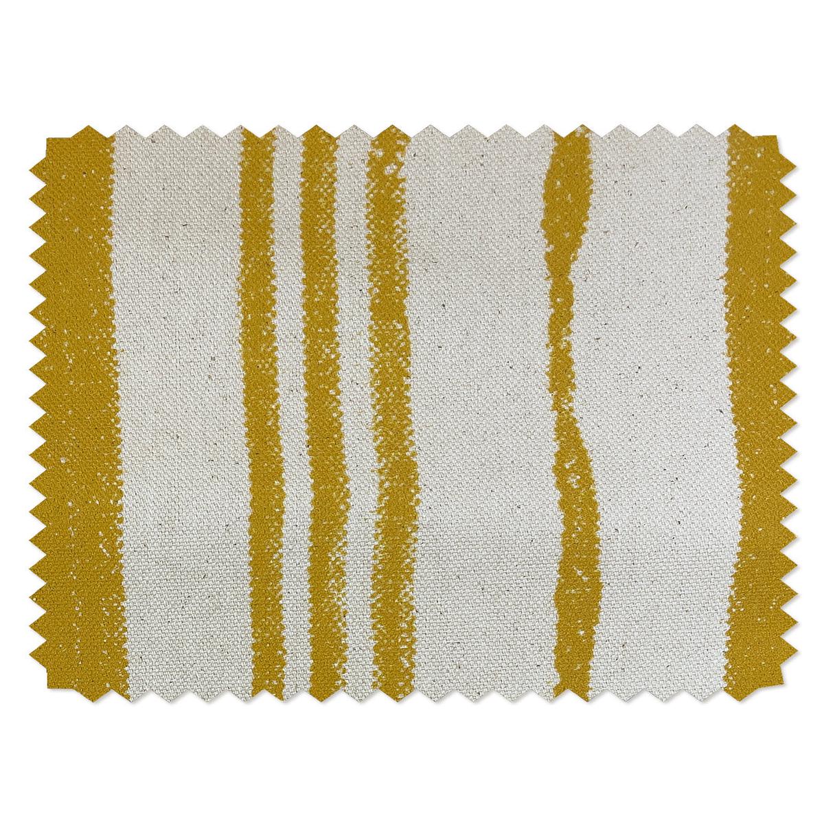 'Painted Stripes' Raw Canvas Fabric by Nathan Turner - Gold on Raw Canvas