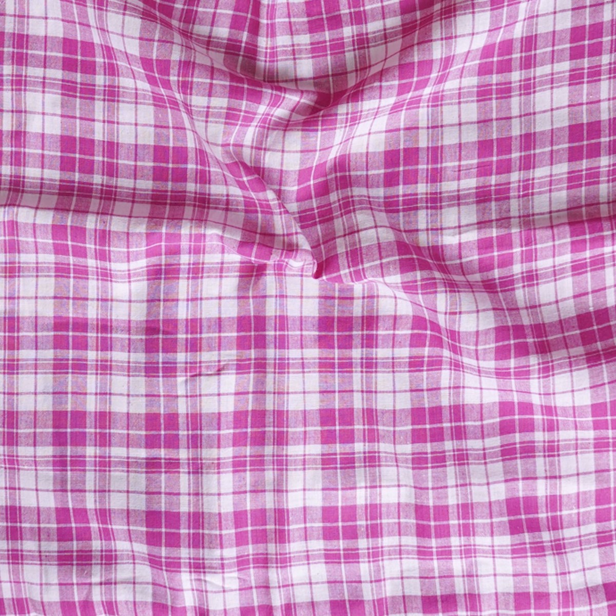 Mul Jamdani Pink With White Checks Woven Fabric