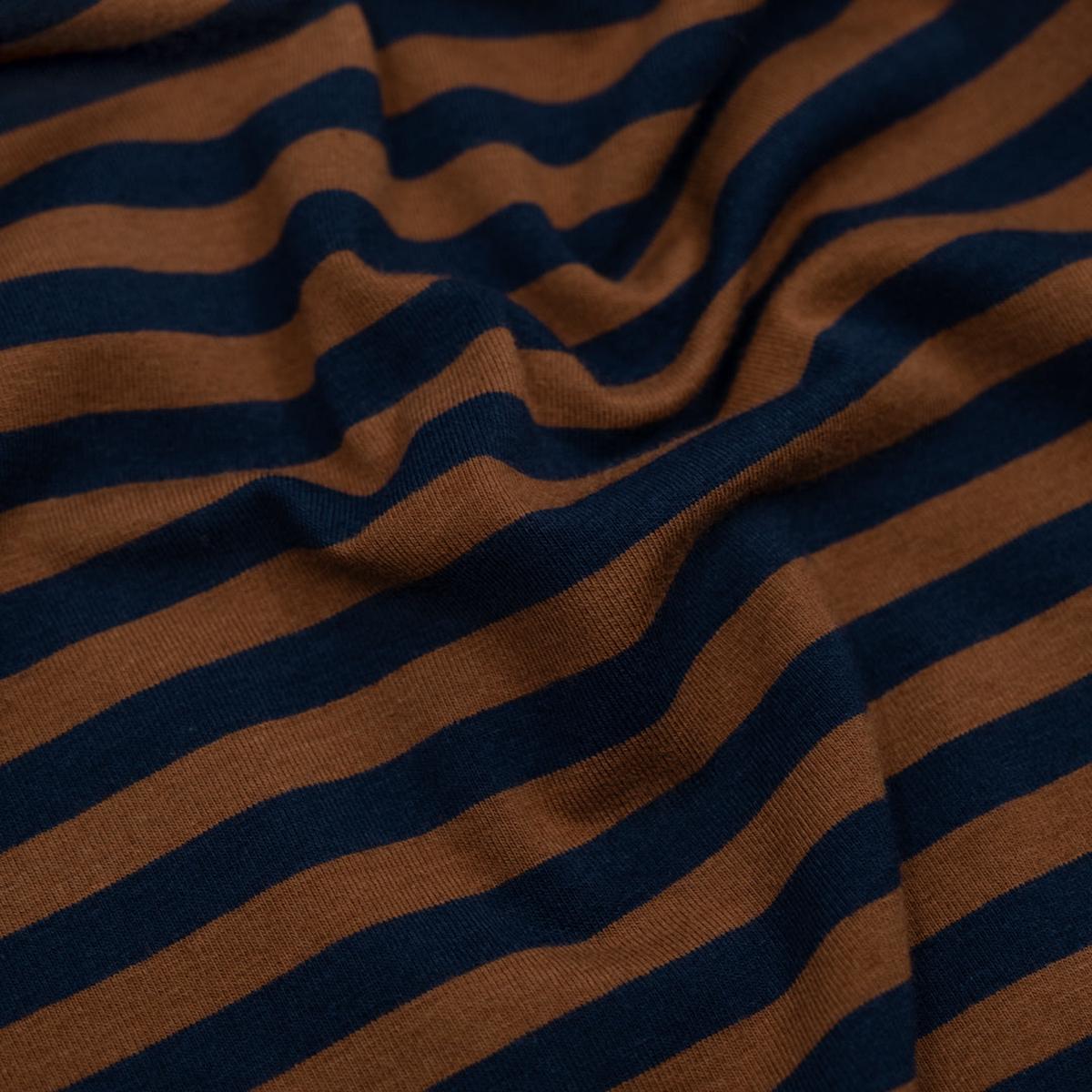Sport Stripe Cotton Jersey - Nutshell/Midnight Blue