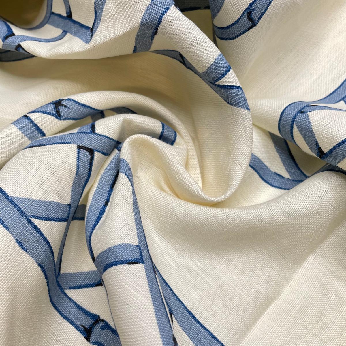 The Good China - Linen Woven - Cream/Blue Geometric - Bundles