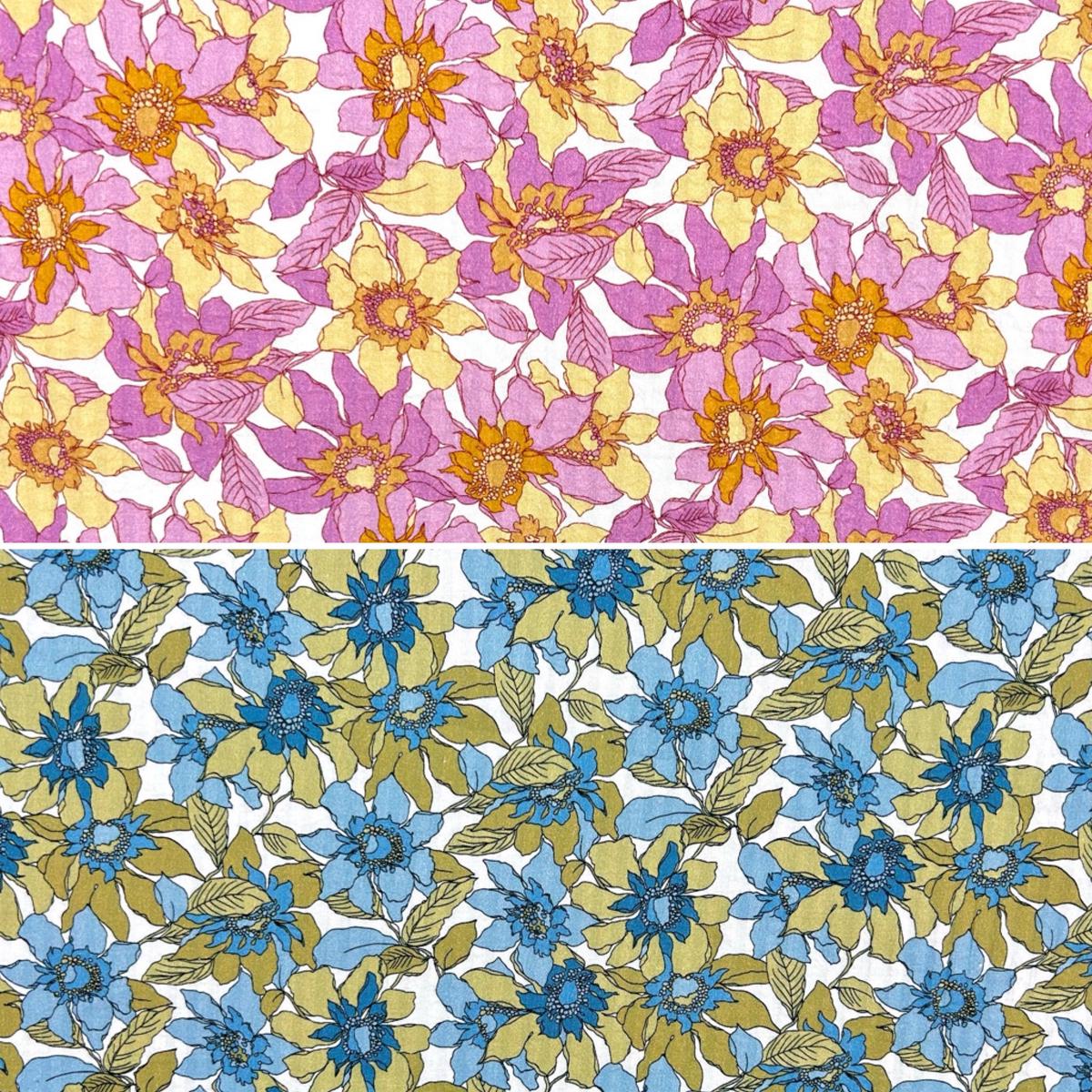 Bright Bloom Cotton Seersucker Fabric