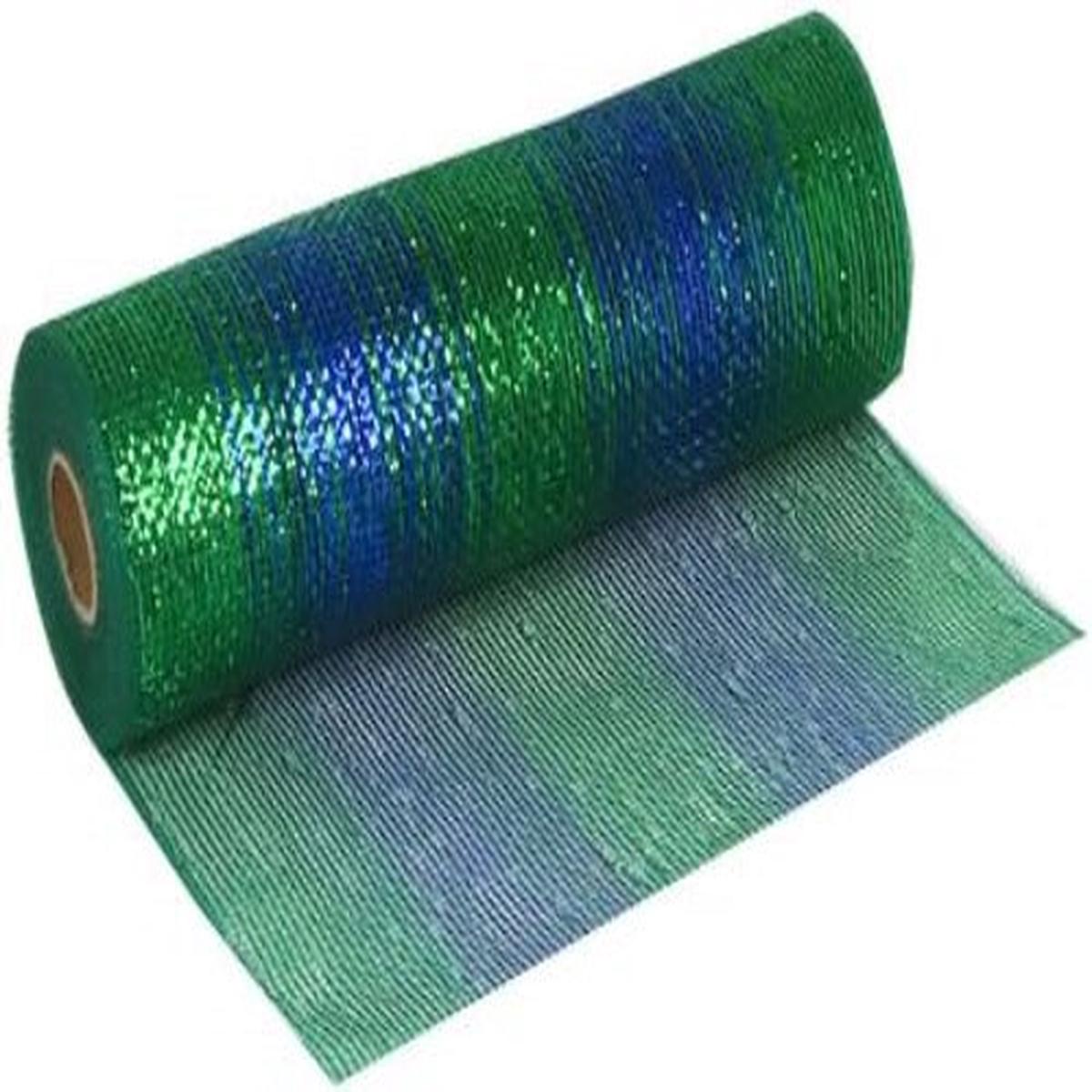 Deco Mesh 25cm x 9.1m (10yds) - Metallic Peacock Blend