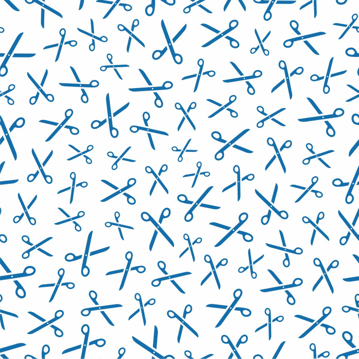 Scissors Fabric - Blue