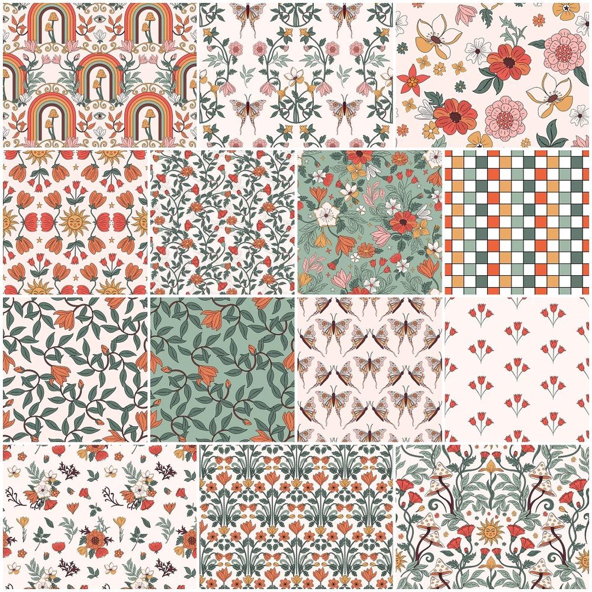 Boho Garden Fat Quarter Bundle - 14 Pieces
