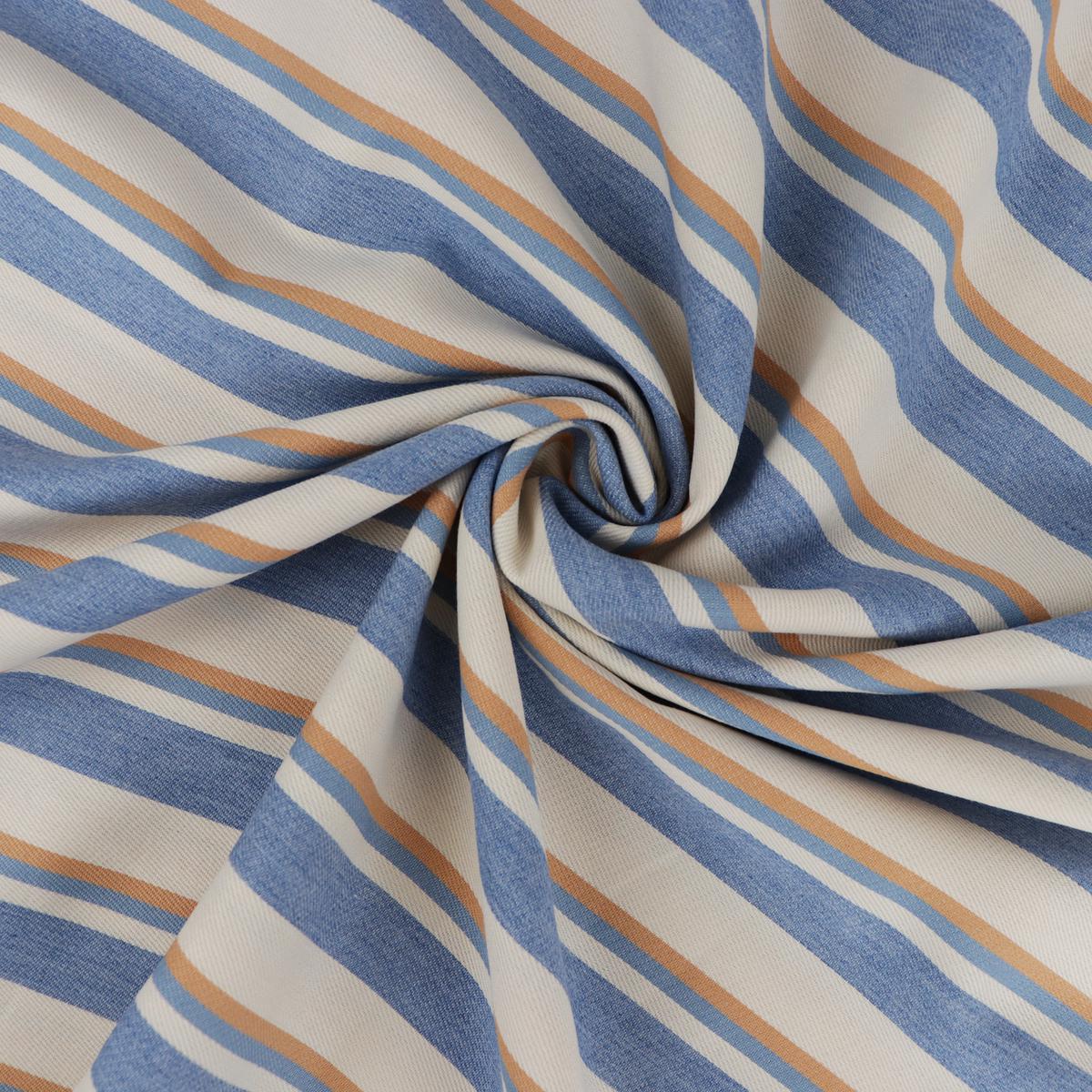 Lightweight Denim - Golden Yellow + Blue Stripes