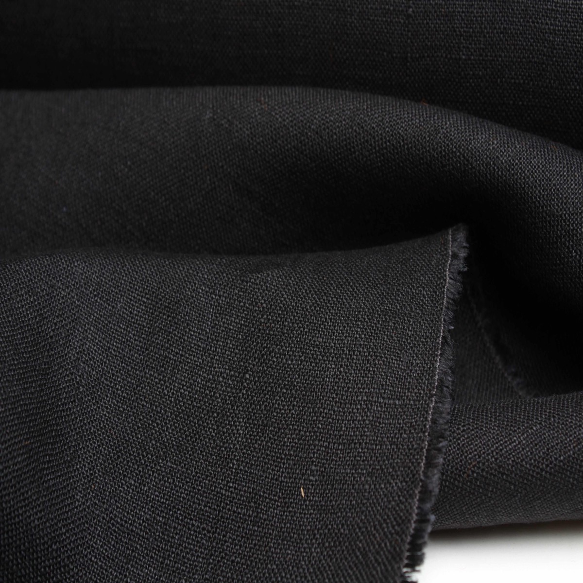 swatch-Yarn Dyed Mid-Weight Washed Linen - Black