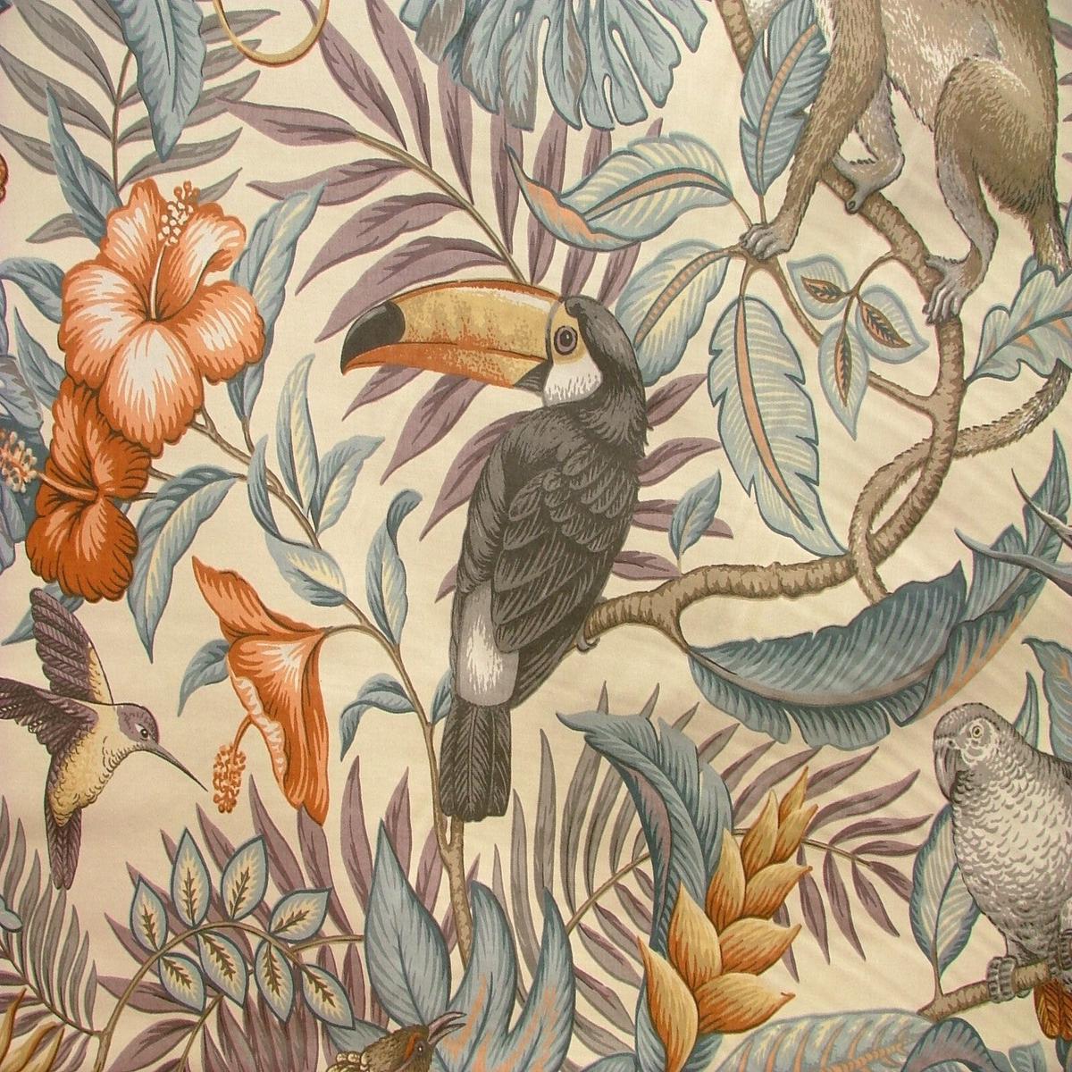 iLiv Woven Cotton Fabric Rainforest Henna 2.5 Metres Cushion Curtain Upholstery