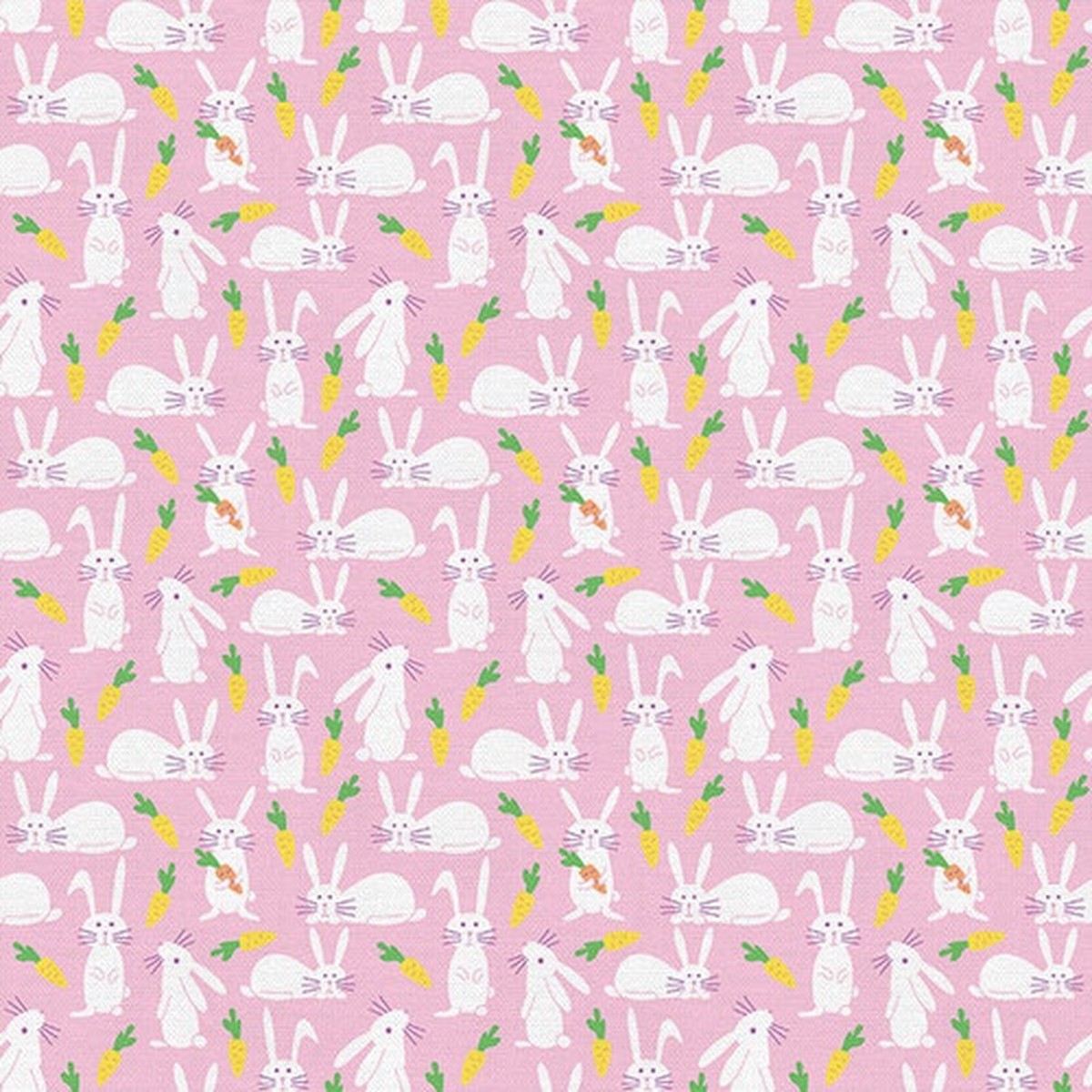 Pink Easter bunnies cotton fabric - quilting cotton PBS Fabrics QTR YD
