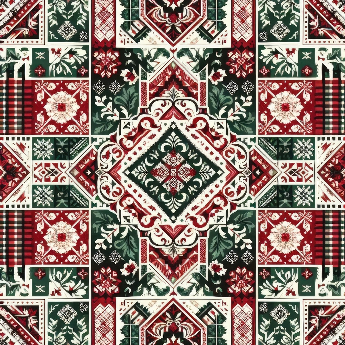 Plaid Christmas Pattern 4 Quilting Cotton Fabric
