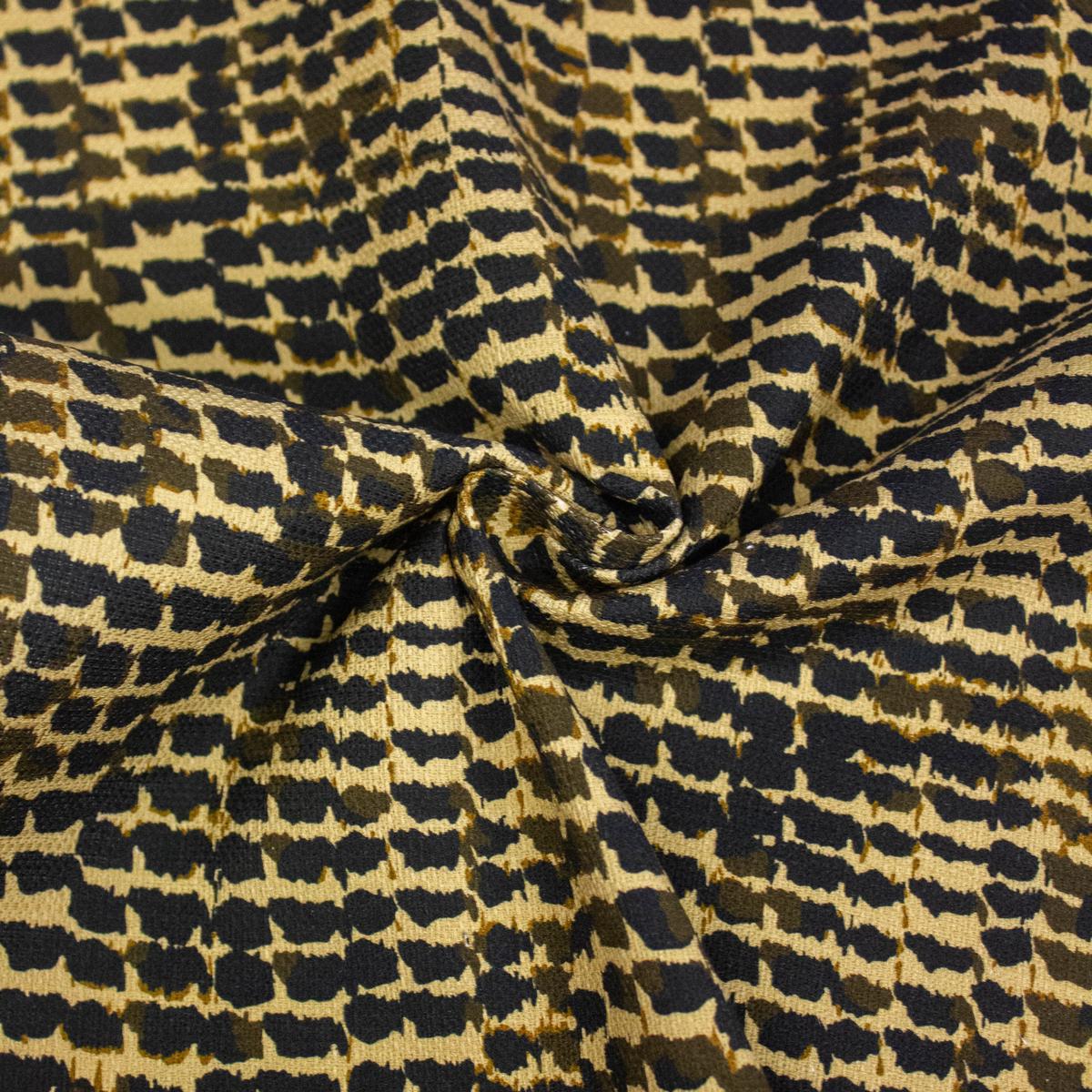 Tristen Brown Printed Cotton Canvas Fabric