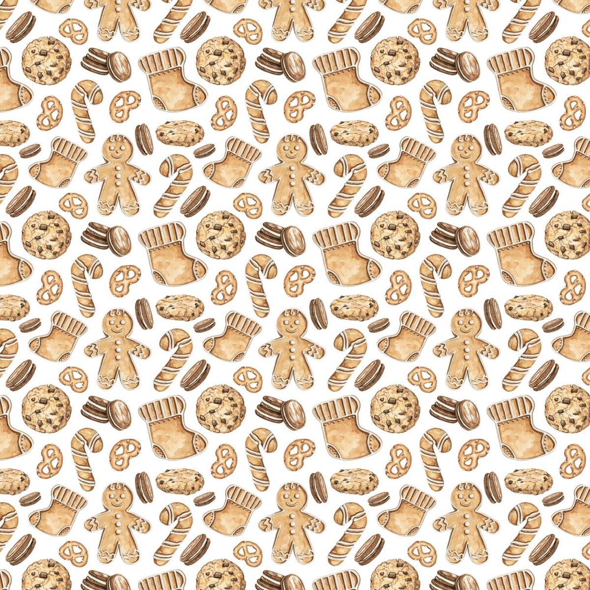 Fresh Baked Sweets Fabric - White