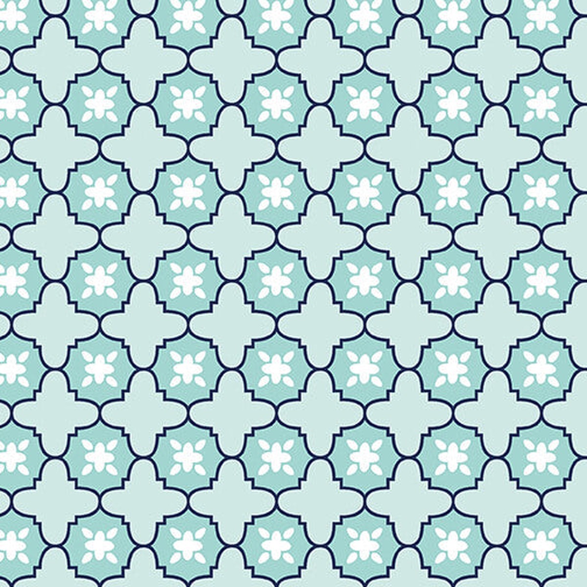 Gathering - Tiles - Aqua 44" / 45" Fabric Per Yard