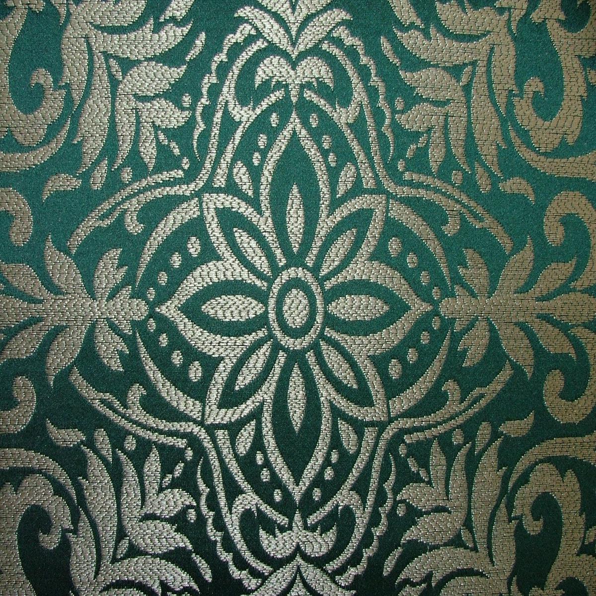 9.8 Metres Teal Brocade Jacquard Fabric Curtain Upholstery Cushion Multi Use
