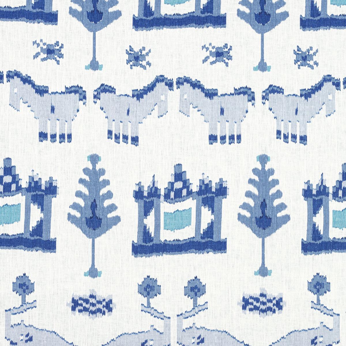 Kingdom Parade Blue and White Fabric