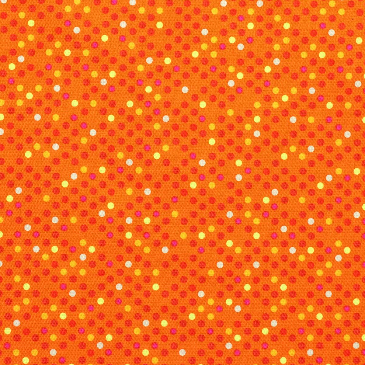 Dazzle Dots 1 Confetti Drop Fabric Collection - Orange Multi