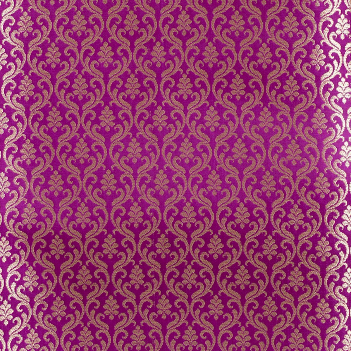 Banarasi Brocade Purple With Golden Intricate Flower Jaal Fabric