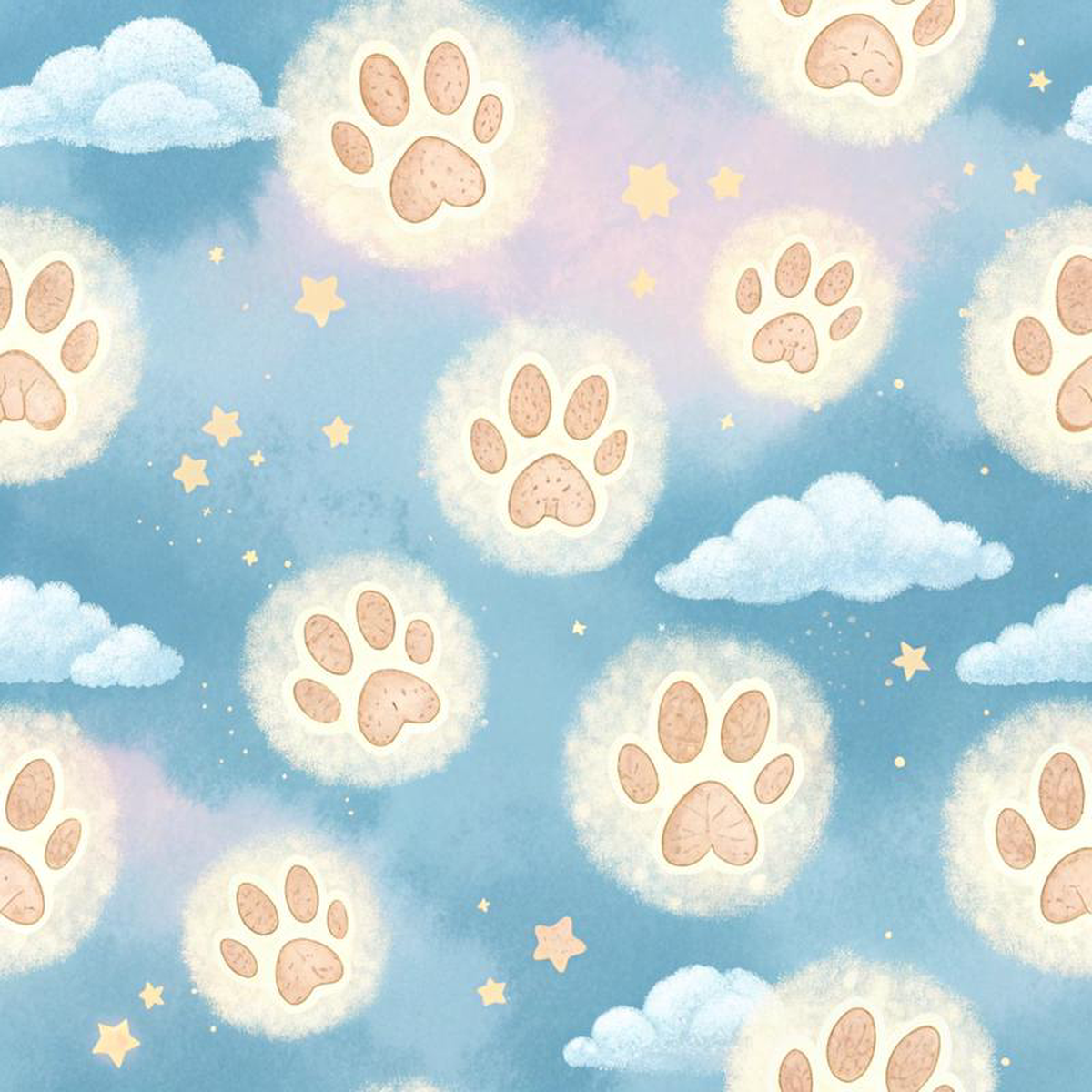 Dog Paws Pattern 24 Quilting Cotton Fabric