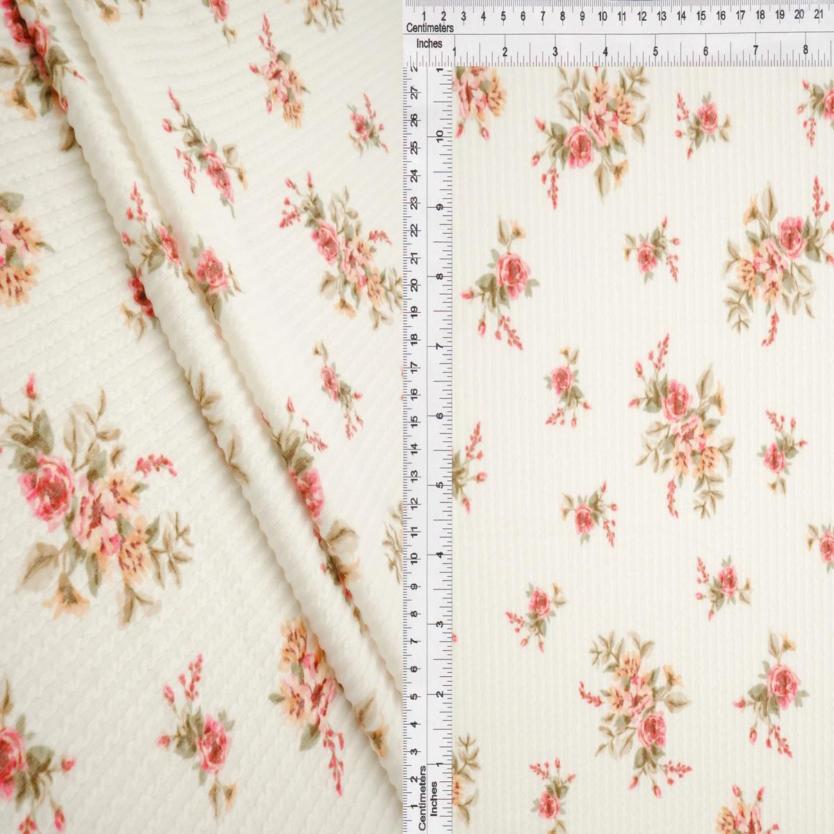 Double Knit Cozy Ditsy Digital Print Fabric KNT4463-MS11547