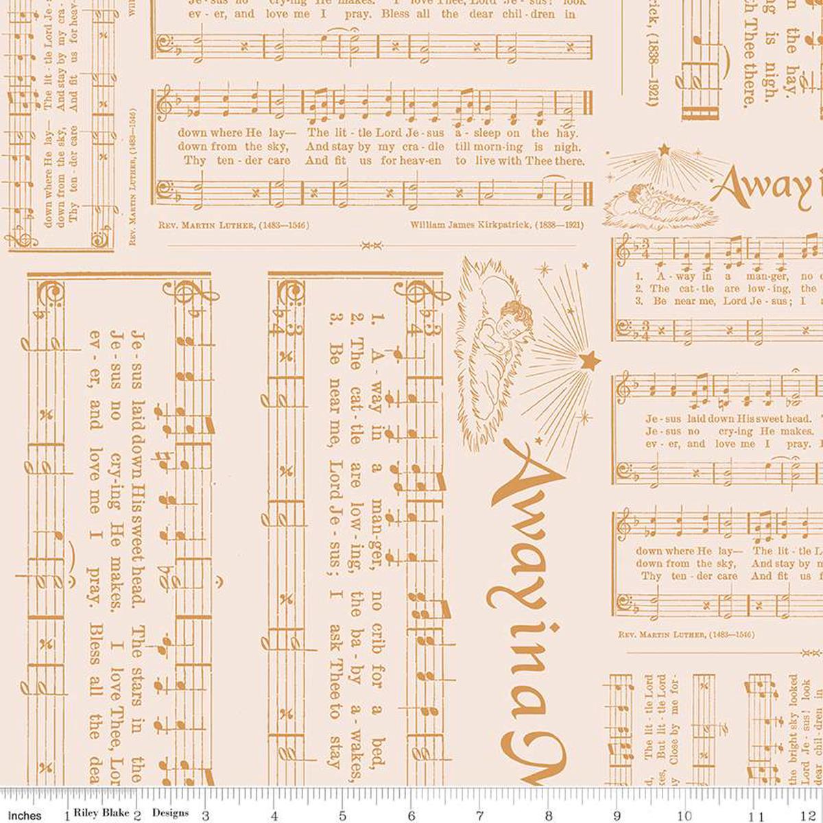 Fabric Riley Blake Cider Caroling Home Town Holiday 108" Wide Back by the Quarter Yard WB14926-CIDER