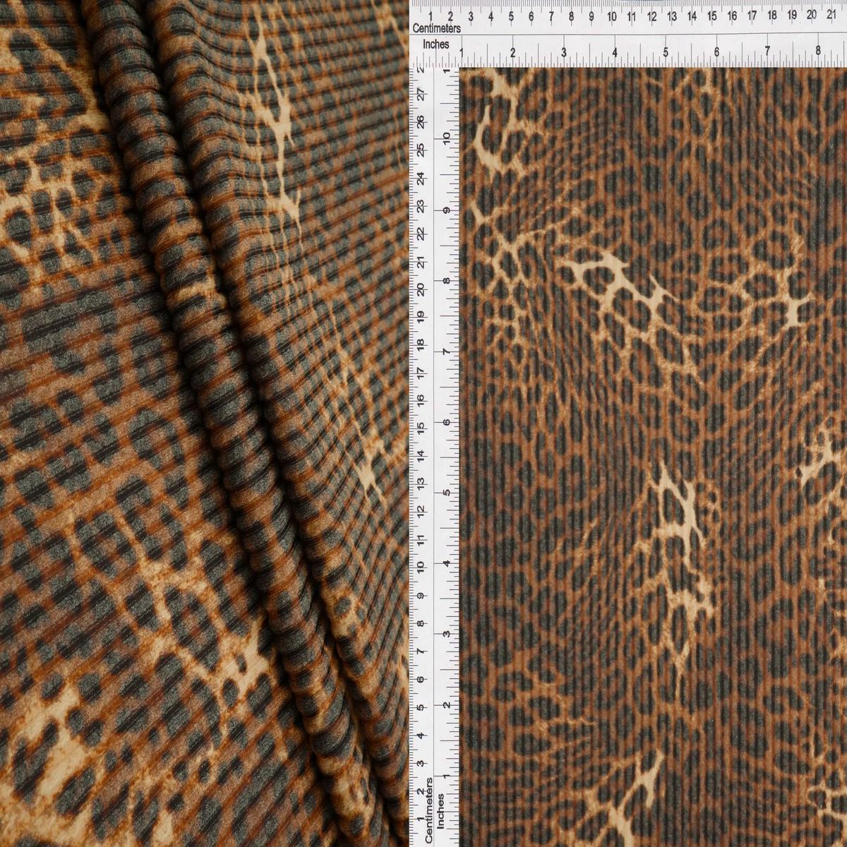 Leopard Digital Print Double Knit Jacquard Fabric KNT4463-M11533D