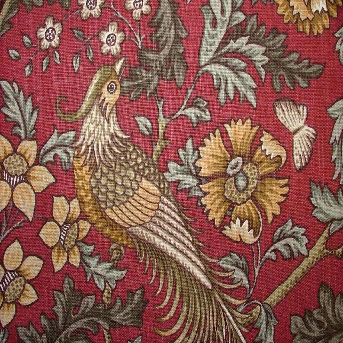 Oakmere Carmine Cotton Fabric Curtain Upholstery Quilting Roman Blind Morris