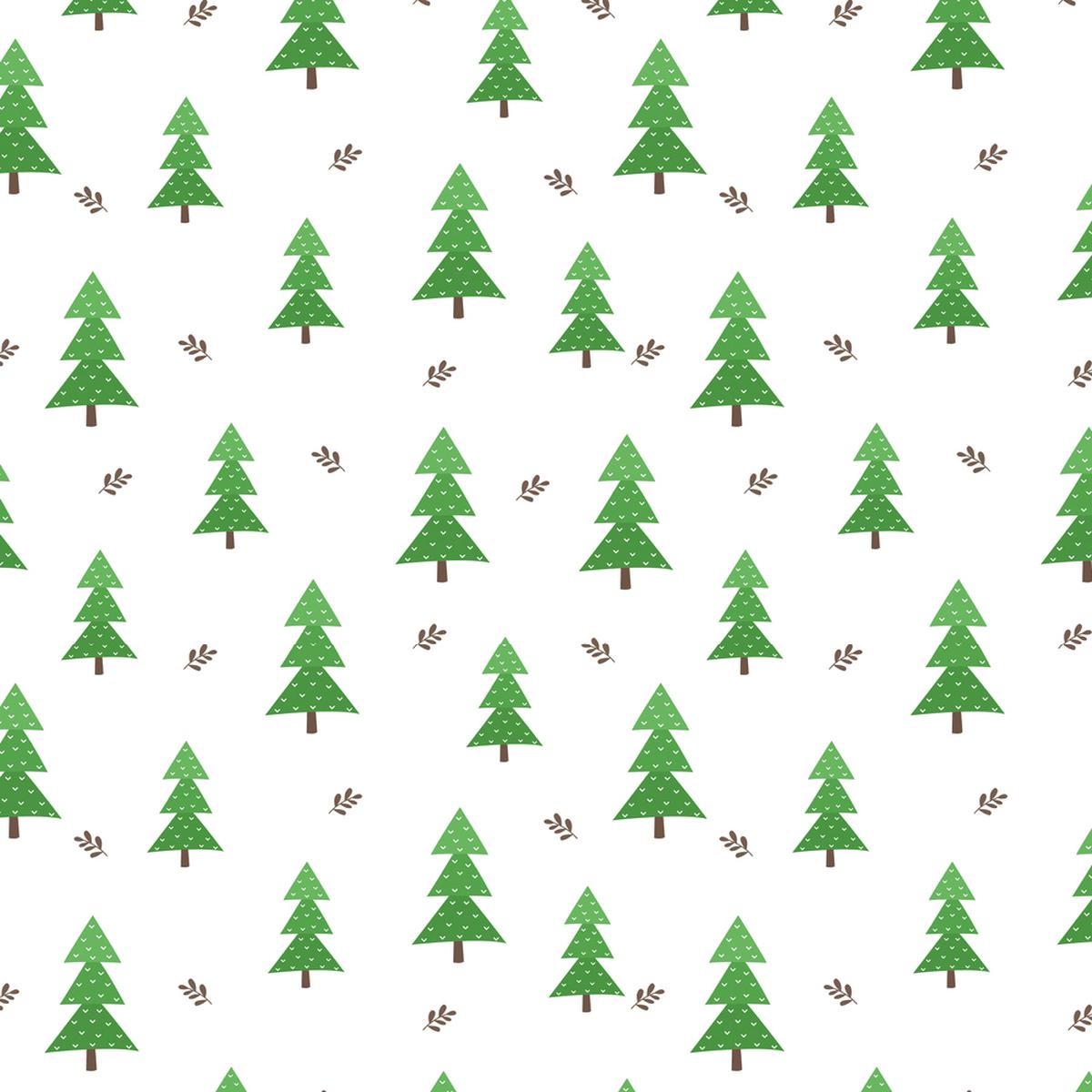 Christmas Trees In The Forest Fabric - Green