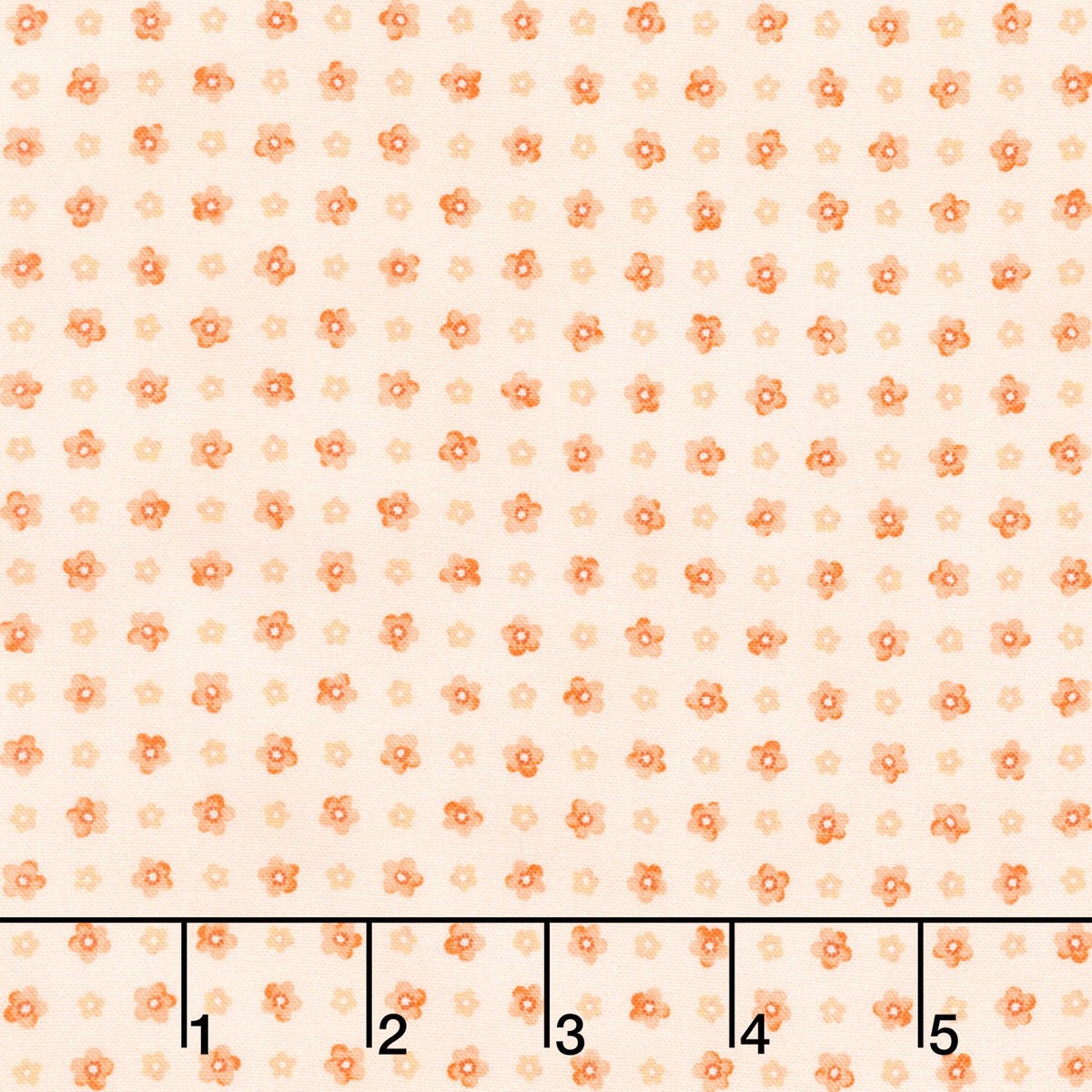 Fabric Market - Small Flower Grid Ice Peach Yardage