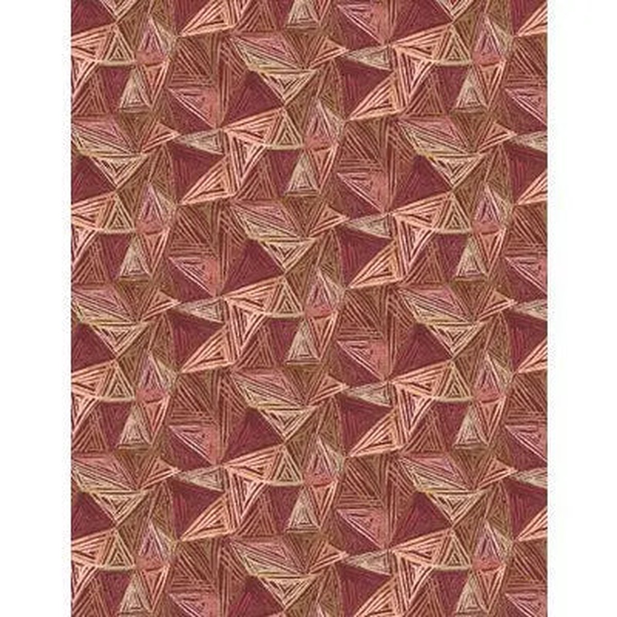 Floralscape - Geometric Red Cotton 44"/45" Fabric Per Yard