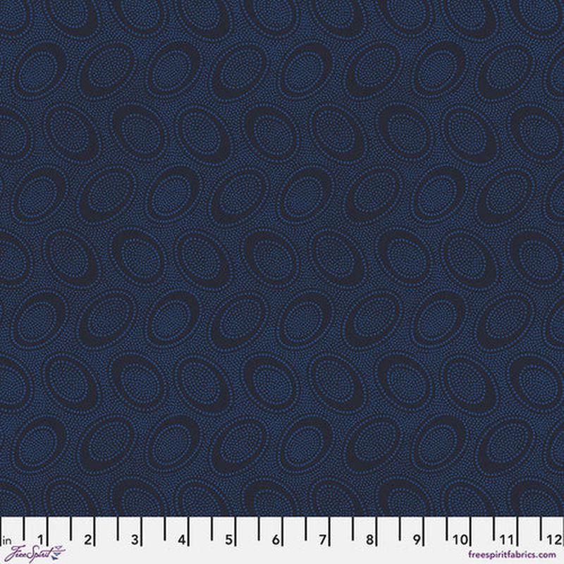 Kaffe Fassett Collective February 2025 Quilt Fabric - Aboriginal Dot in Midnight Blue - PWGP071.MIDNIGHT
