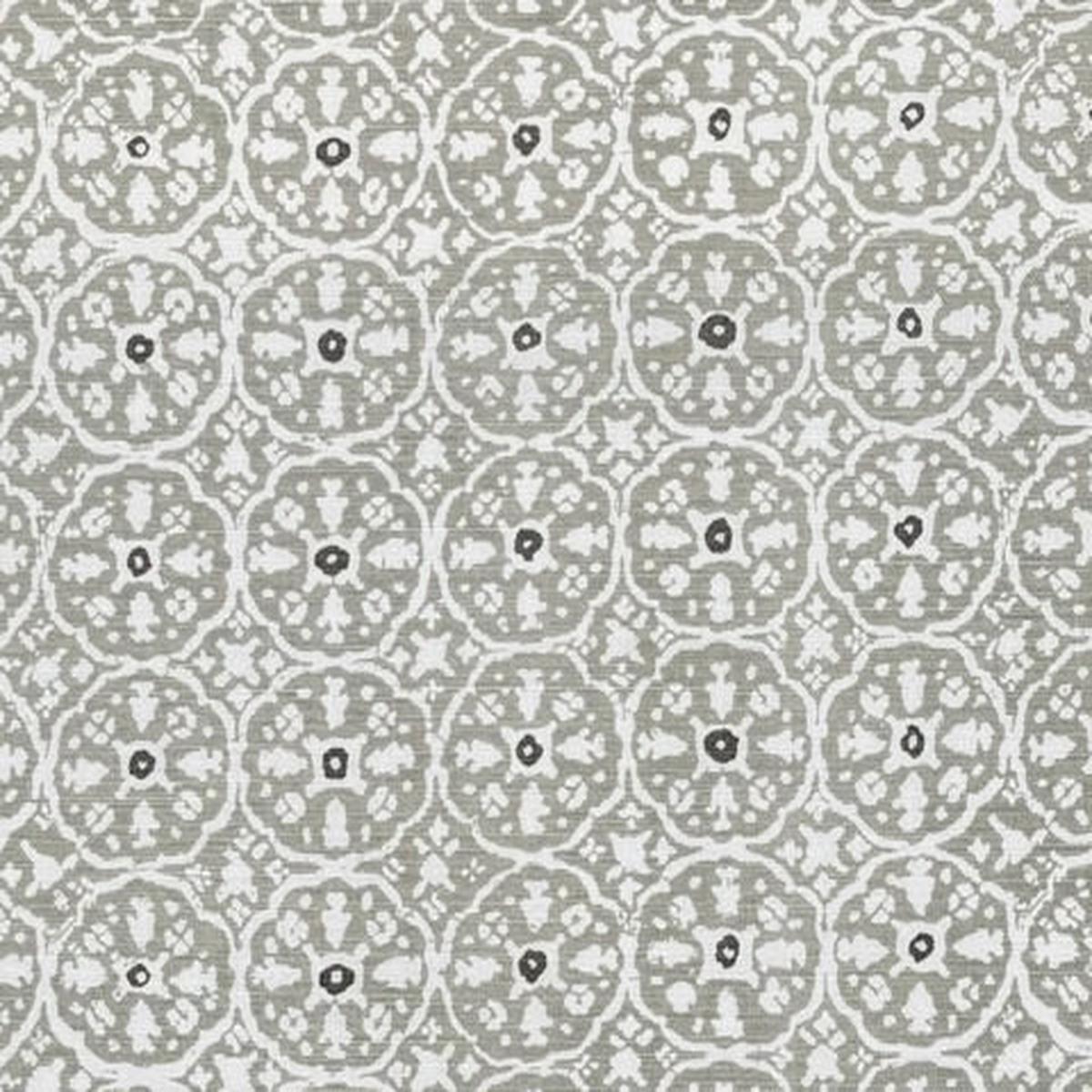 China Seas Fabric: Nitik II - Custom Agate / Slate on Light-Tint Belgian Linen / Cotton