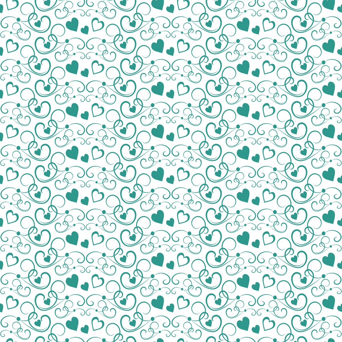 Hearts Fabric - Atoll