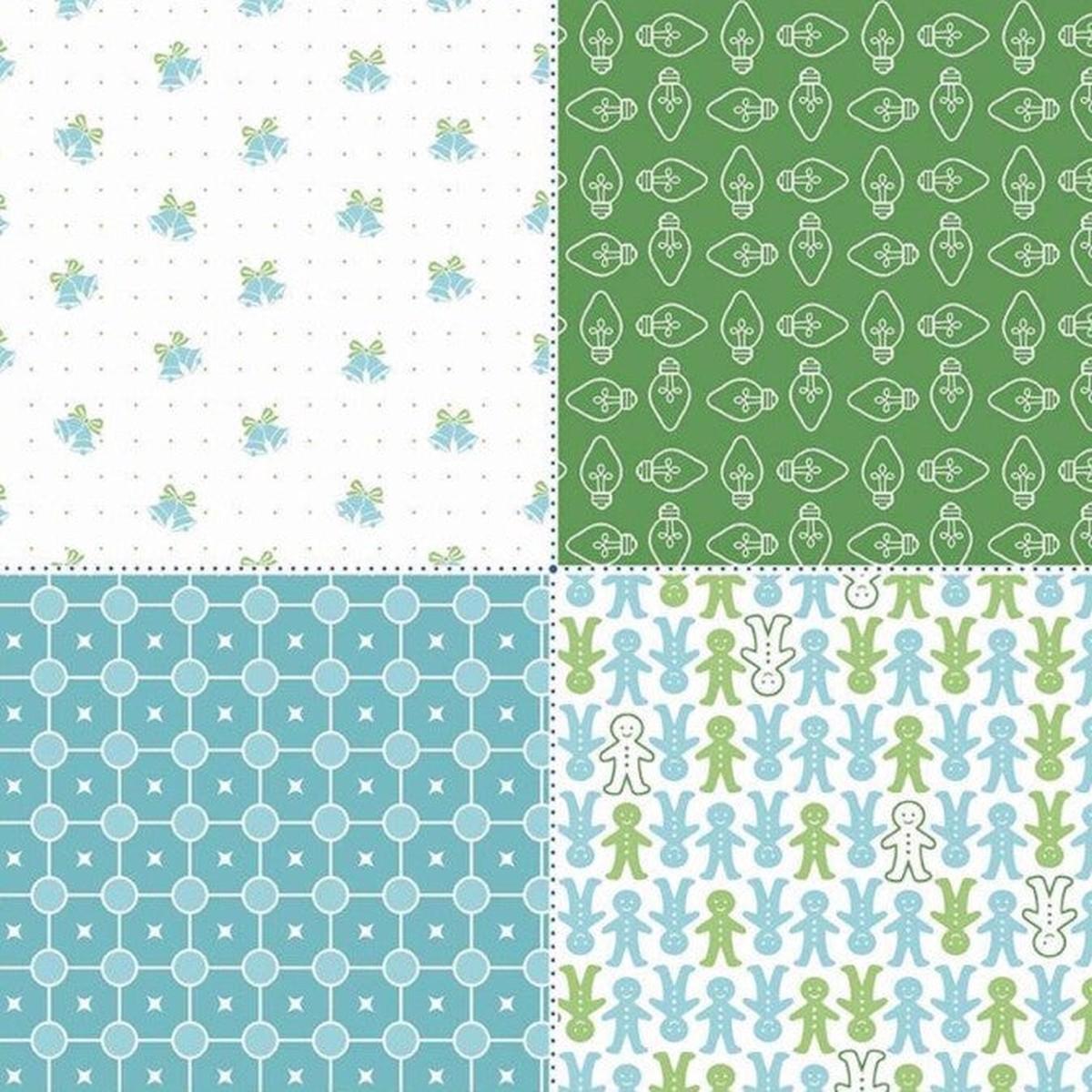 Riley Blake - Cozy Christmas Fat Quarter Panel Green