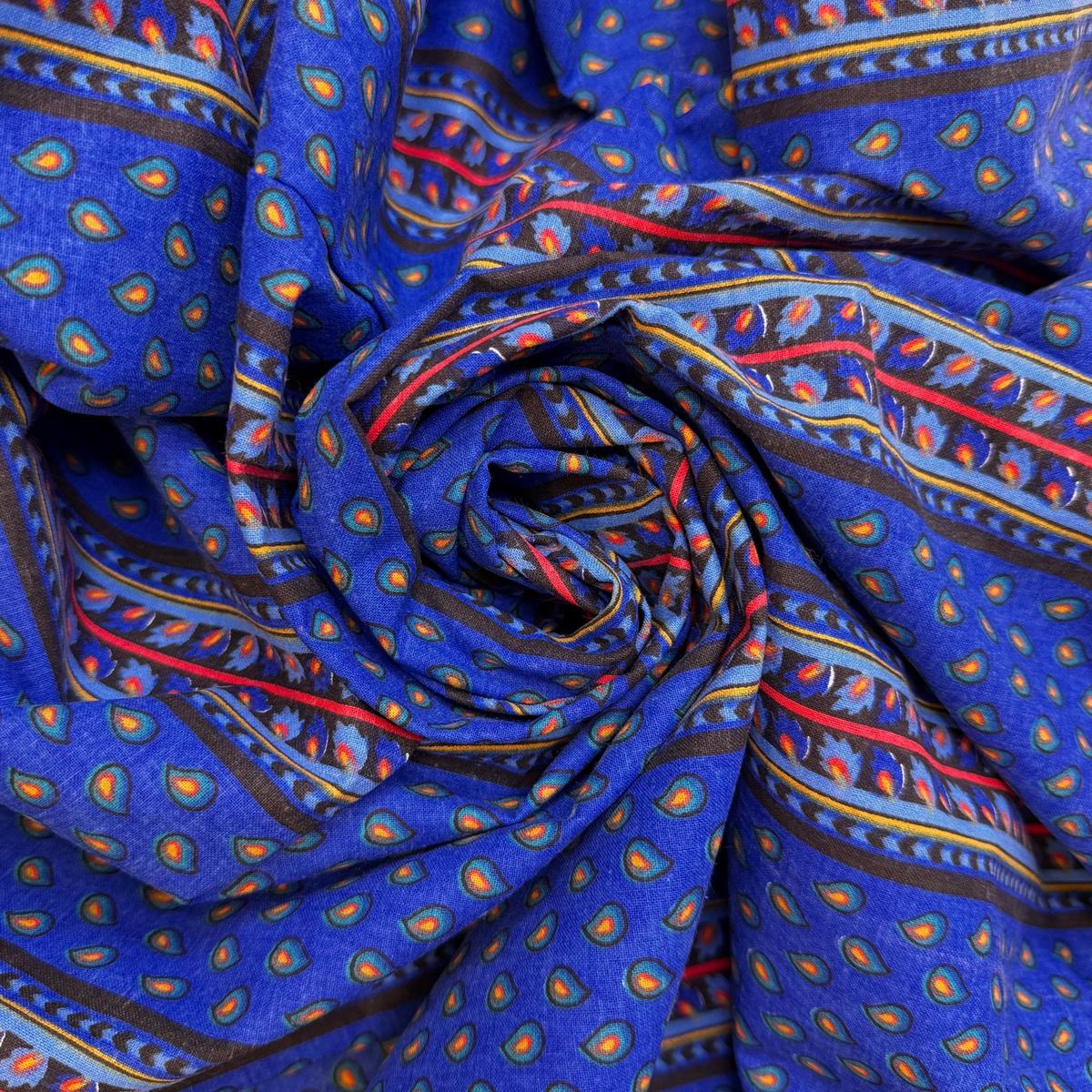 Swimming Laps - Vintage Cotton Woven - Dark Blue Multi Stripes - 2M Bundle