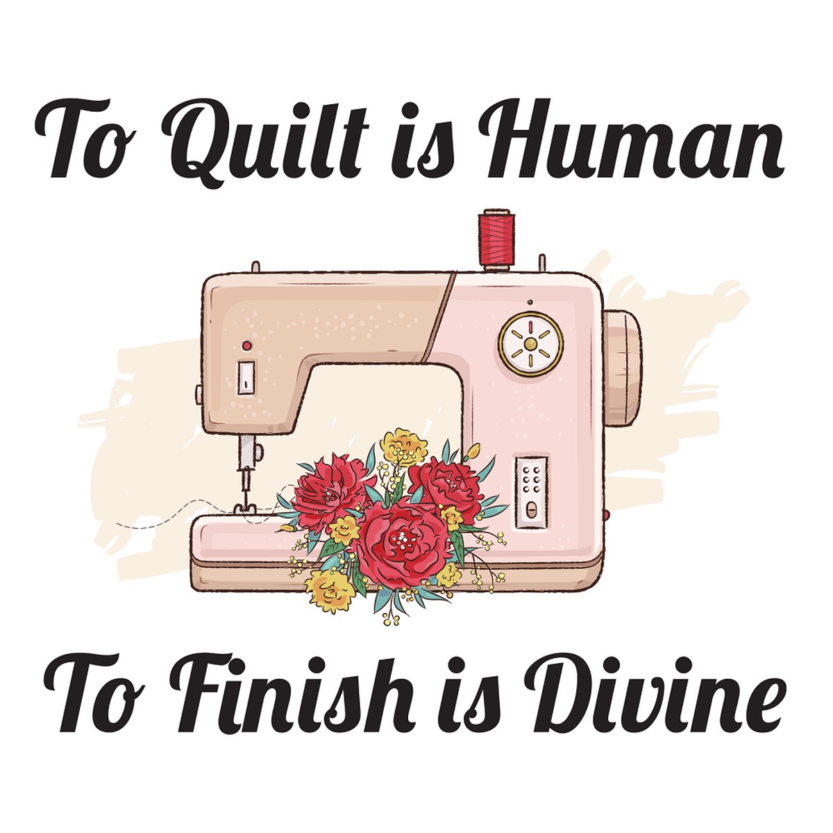 To Quilt is Human Fabric Panel - White