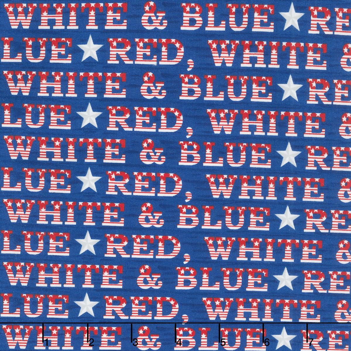 Red, White & Bloom - Red, White And Blue Midnight Blue Yardage
