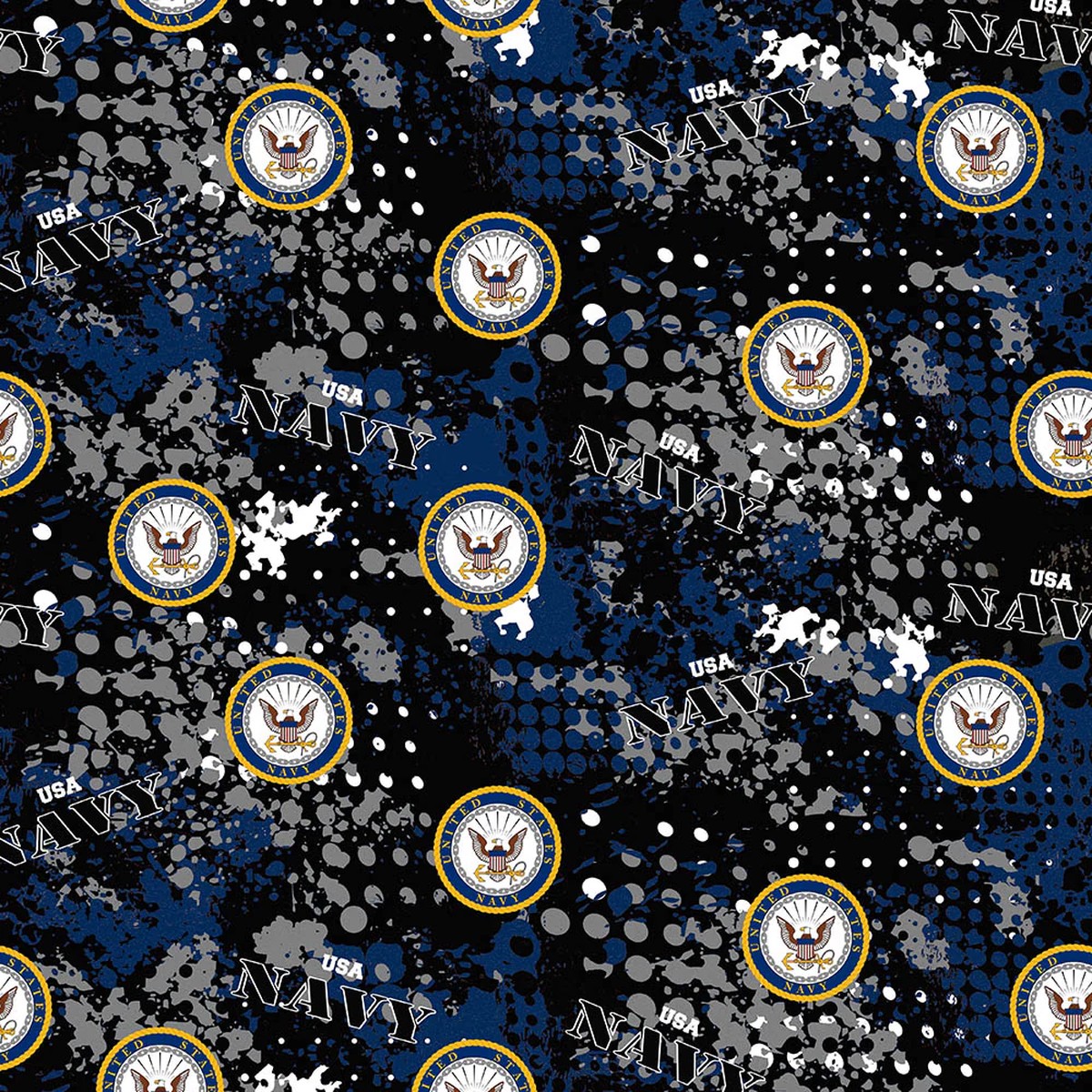 Fabric Sykel Enterprises U.S. Navy Abstract Geo by the Quarter Yard 1180N