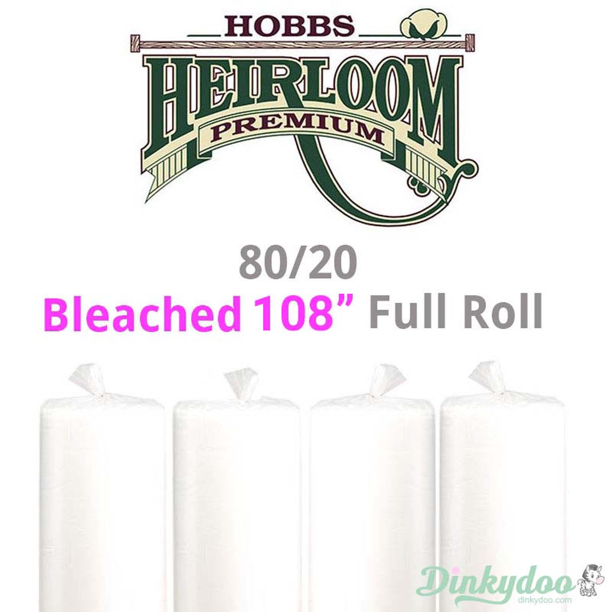 Hobbs Heirloom 80/20 Cotton Batting - Bleached - 108" (Full Roll 30 Yd.) (Pre-order: Nov 2026)