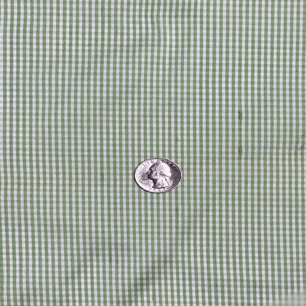 Jade Lime Gingham Shantung 337 Fabric